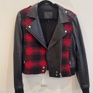 Paige- Tartan Leather Jacket